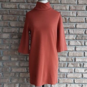 Zara Trafaluc 3/4 sleeve turtle neck retro 60's/70's style dress.